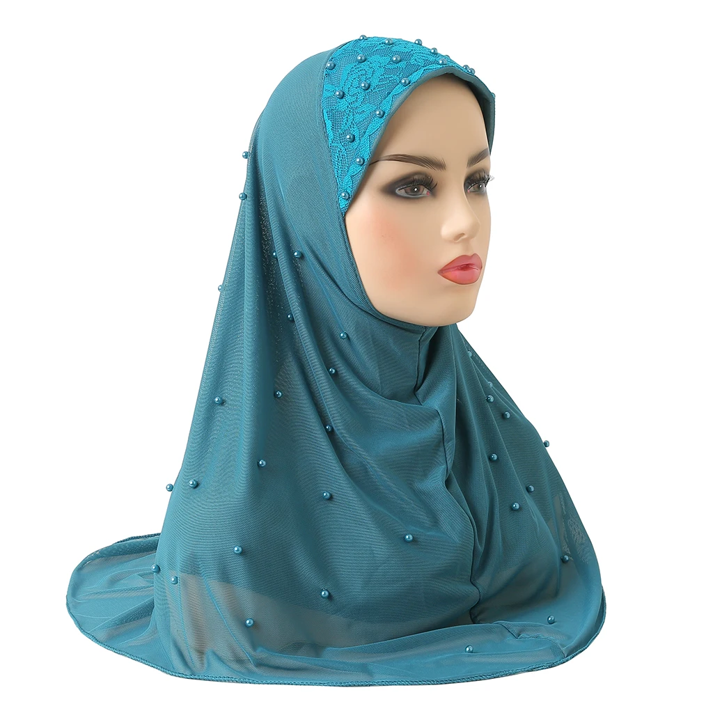 H078 Fashion girls muslim hijab soft net two layers scarf islamic hat amira pull on headwrap beautiful 10 years girl scarf