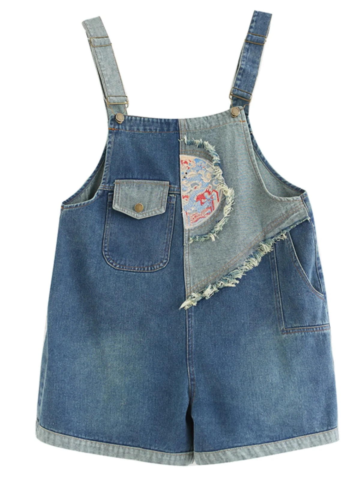 

Новые джинсовые комбинезоны с вышивкой в китайском стиле, женские летние универсальные брюки Faion Age-Defng с высокой талией, пять четвертей...