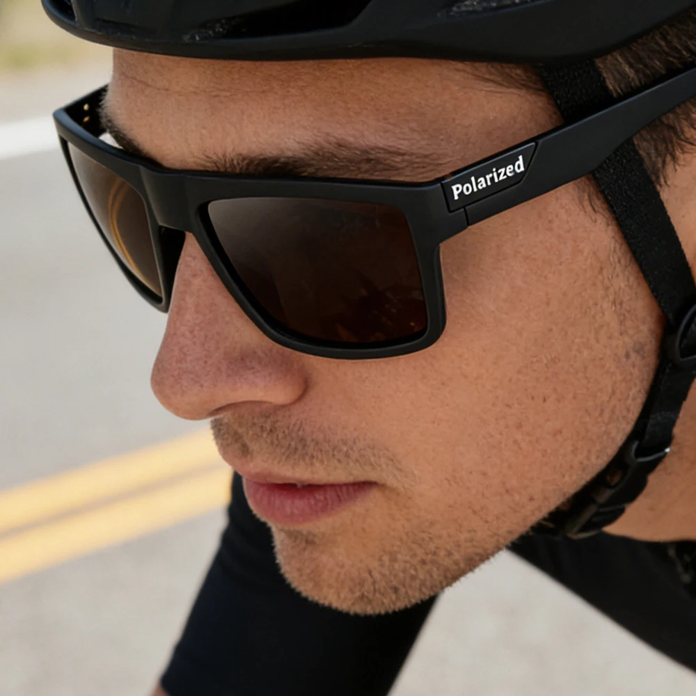 

Мужские поляризованные солнцезащитные очки для велоспорта с защитой UV400, антибликовые, с удобной оправой, стильные, для активного отдыха