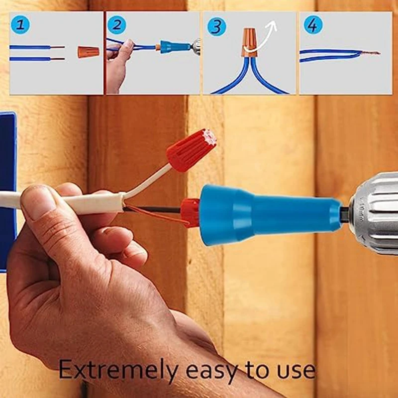 Wire Twister,Wire Twisting Tool,Wire Nut Twister,Spin-Twist Wire Connector Socket With 1/4 Inch Chuck,2 Pack