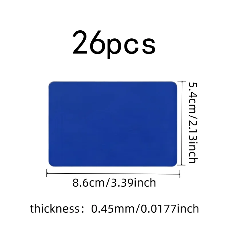 Durable Scratch Resistant 0.45mm Laser Engraving Cards, 26 pcs, Business Card Making, Multipurpose, Versatile