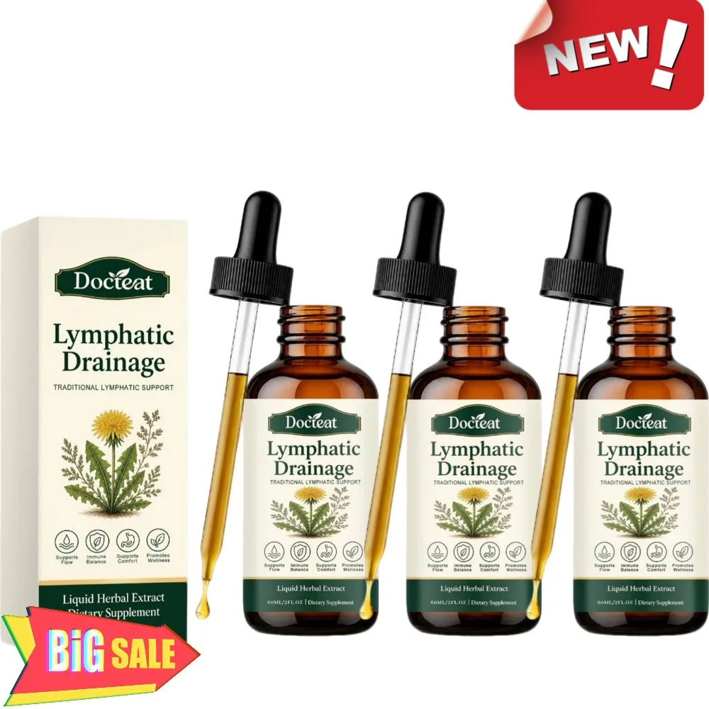 Docteat Lymphatic Drainage Drops Natural Herbal Extract Liquid Supplement Support Lymph Flow Immune Balance Body Wellness 60ml