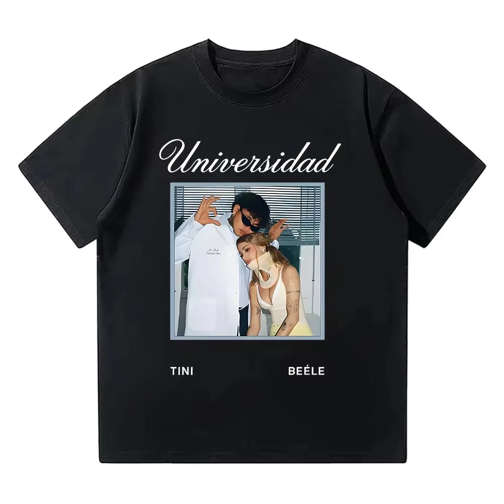 2026 Tini Stoessel Universidad Tini Stoessel Merch Men Women Cotton Clothes Summer Fashion Hip Hop Crewneck Short Sleeve Ins