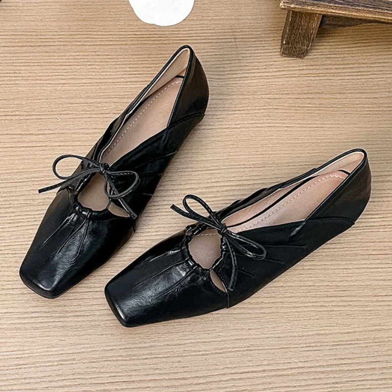 

2025 г., модные повседневные женские туфли на плоской подошве, новый стиль Мэри Джейн, простая мягкая универсальная удобная одинарная женская обувь