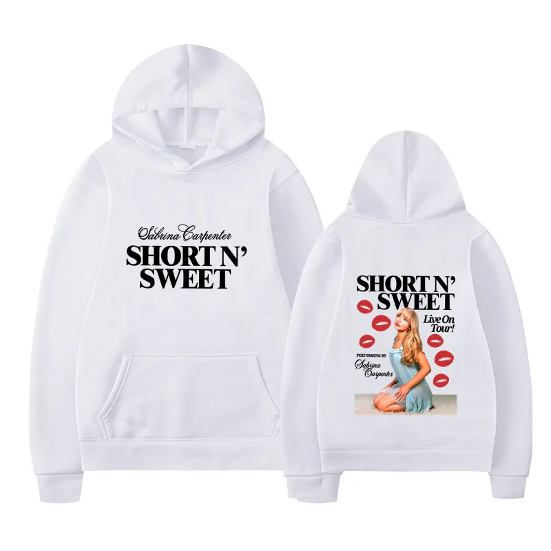 Sabrina Carpenter Short N Sweet Tour estampado Otoño Invierno Sudadera con capucha para hombre ropa de calle Y2K estilo callejero Jersey Casual