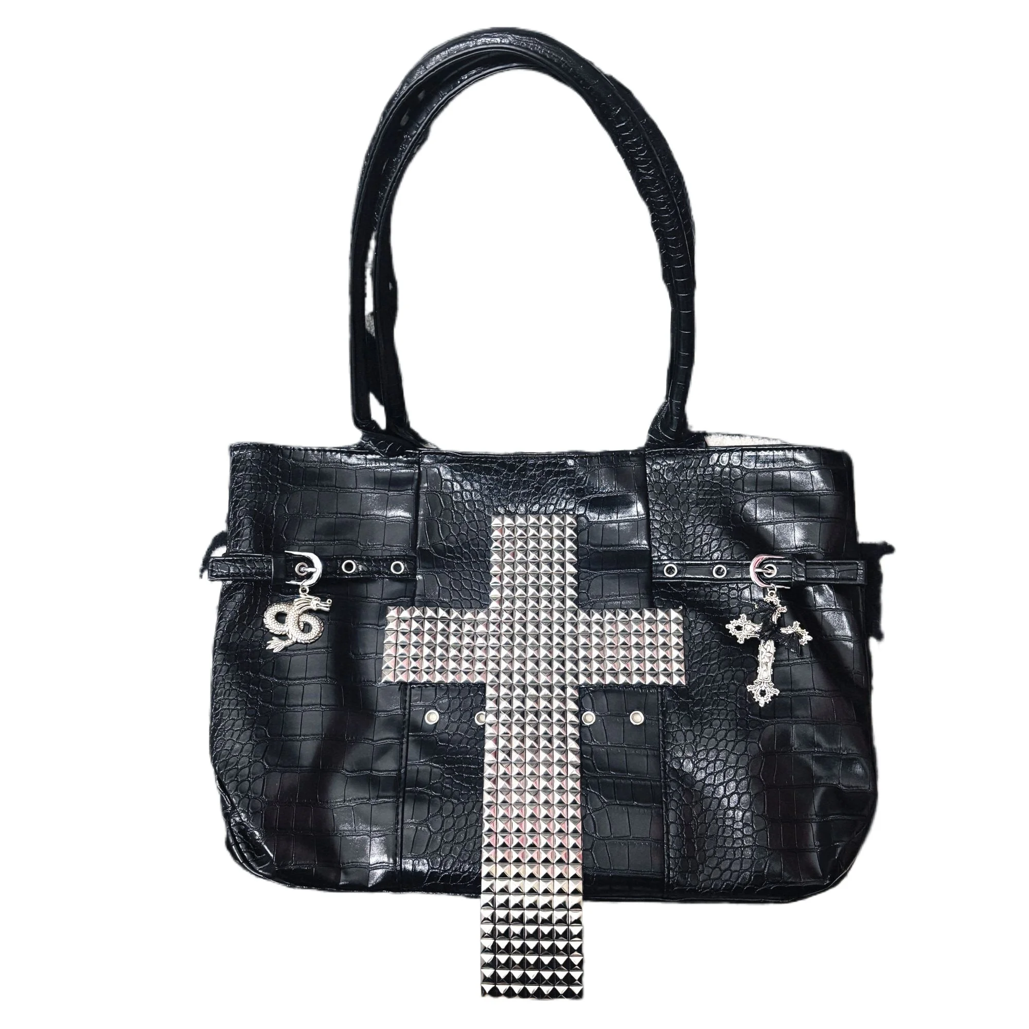 Original Punk Cross High Street Versatile Commuter Bag for Women's Large Capacity Underarm Tote Bag