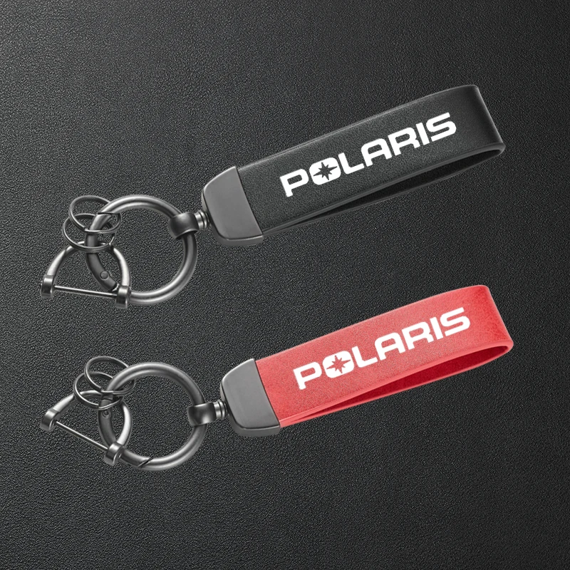 

High-Grade Leather Car Keychain Holder Keyring For POLARIS Auto Accessories
