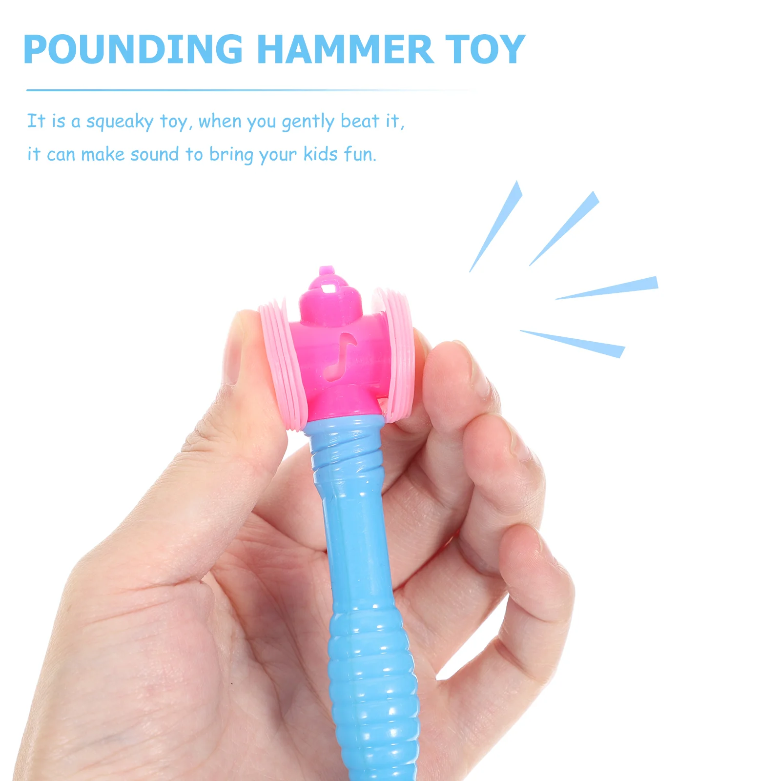 10 Pcs Children's Bb Hammer Kids Pounding Toy Mini Hitting Hammers Toys Easy Use Squeaky Plastic Plaything Grabbing Ability