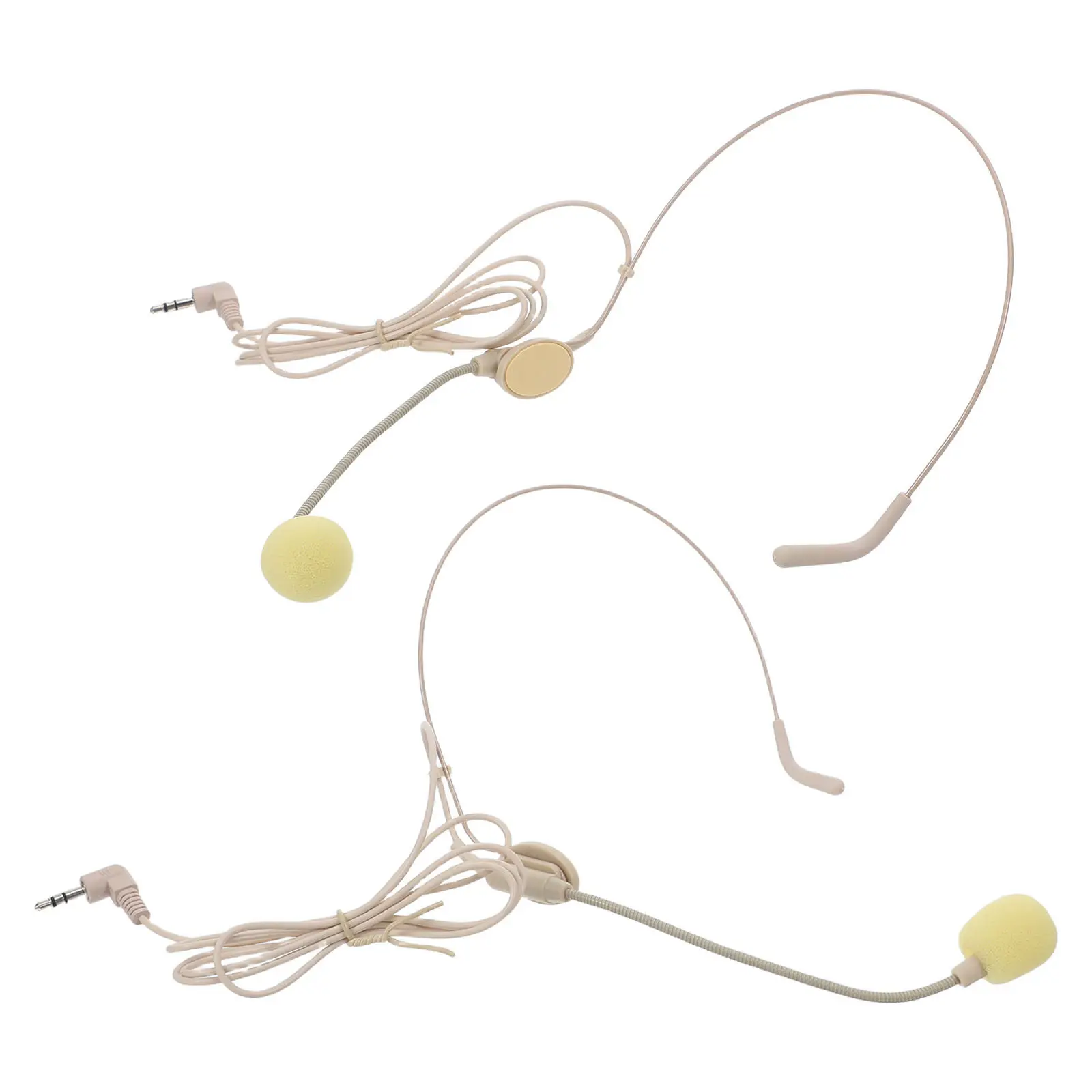 4Pcs Wired Headset Microphone Noise Cancelling Omnidirectional Headworn Mic Over Ear Condenser Mic Teaching Singing Public