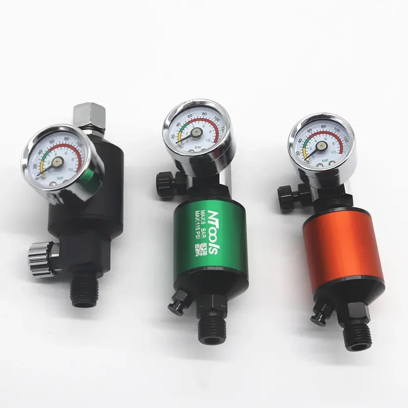 Air Regulator with Air Filter Spray Gun Regulator Gauge In-Line Water Trap Filter for Paint Spray Gun