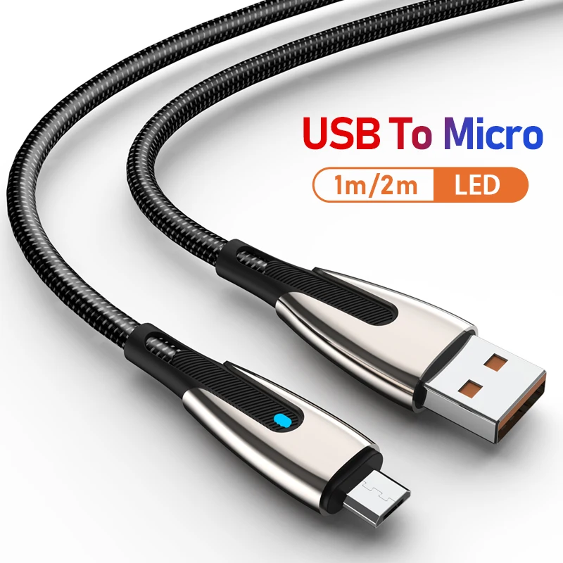 2A مايكرو USB 10 واط شحن سريع كابل بيانات مناسبة لهواوي الشرف Xiaomi نوكيا سامسونج ممن لهم كابل شحن المحمول سلك مضفر