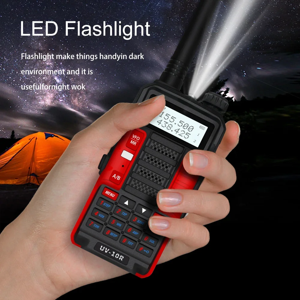 Baofeng UV-10R Professional Walkie Talkies, High Power 10W Dual Band Two-way Ham Radio, UV-10R 2 Way Radio Talkie Walkie 50 Km