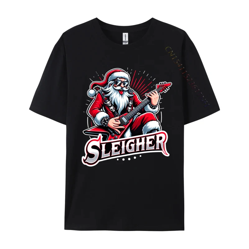 

Sleigher Hail Santa Xmas Rock Skull Heavy Me-Tal Satanic T-Shirts Printed Tshirt 3d Digital Print Short Sleeve Shirt Men