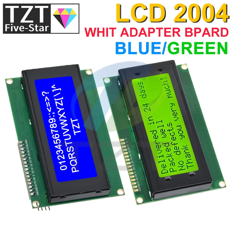 Imagem -03 - Tzt-módulo Adaptador de Interface Serial para Arduino Caráter Lcd Tela Azul e Verde Hd44780 Lcd2004 Mais I2c 20x4 2004a Iic I2c