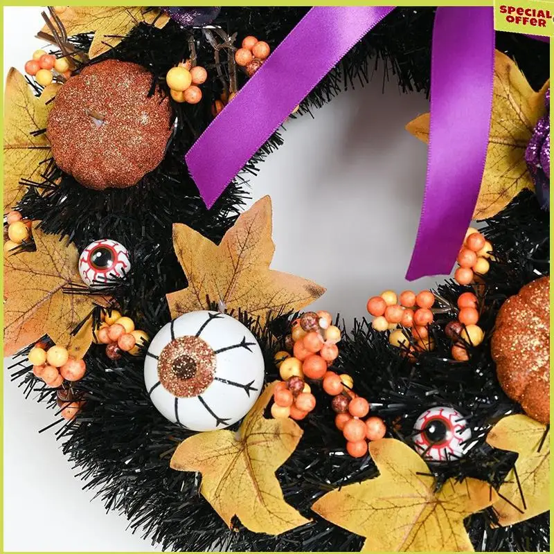 

A34R 1 Set Halloween Decoration Halloween Wreath Simulation Halloween Pumpkin Horror Pendant Skull