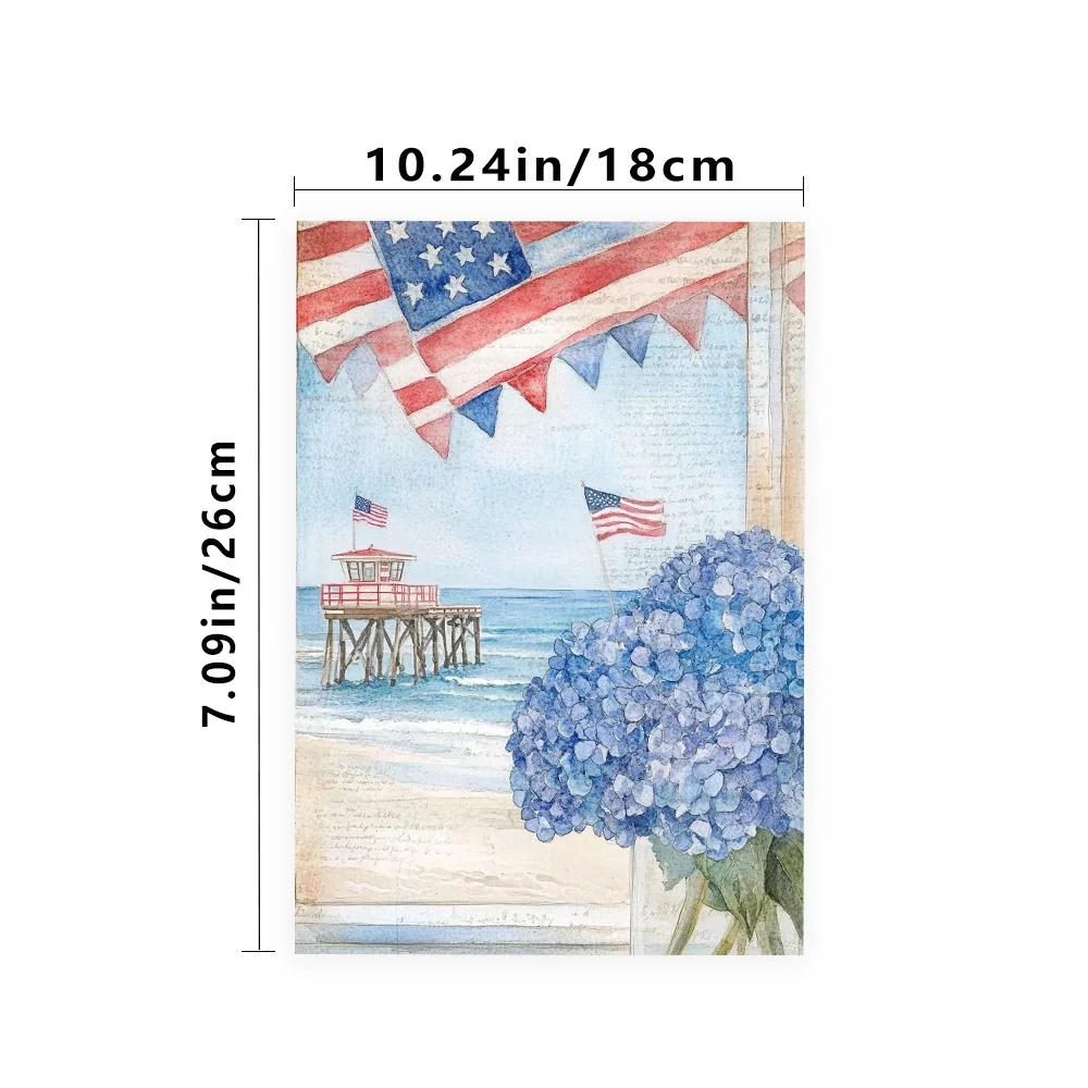30 Sheets Of B5 American Seaside-themed Writing Paper, Lined, No Glue, Perfect For Notebooks, Memos, And Stickers