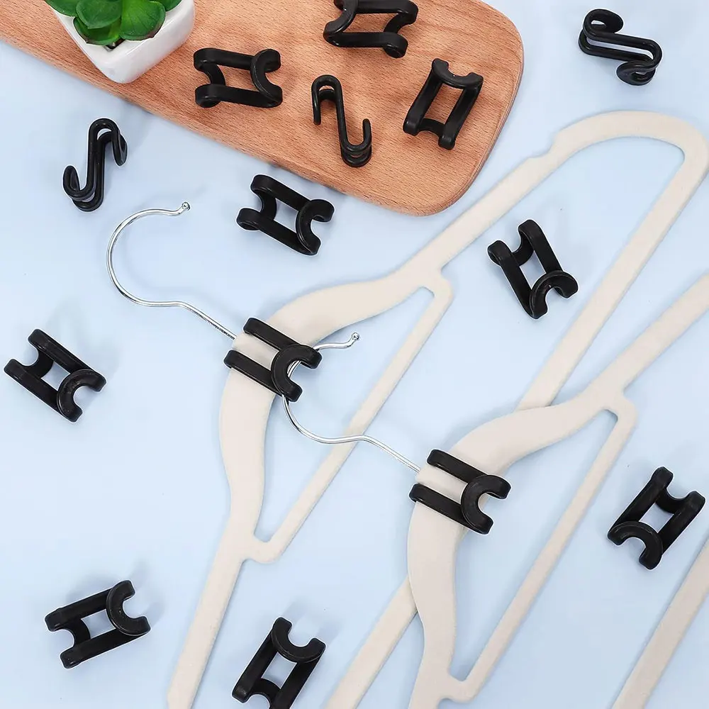 24PCS Mini Clothes Hanger Connector Hooks Cascading Closet Space Saver Hangers Wardrobe Coat Extendable Hanger Holder