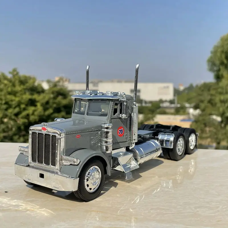 1/32 389 Legierungs-Sattelzugmaschinen-LKW-Modell, Druckguss, klassischer Container-Schwerlast-LKW, technisches Transportfahrzeug