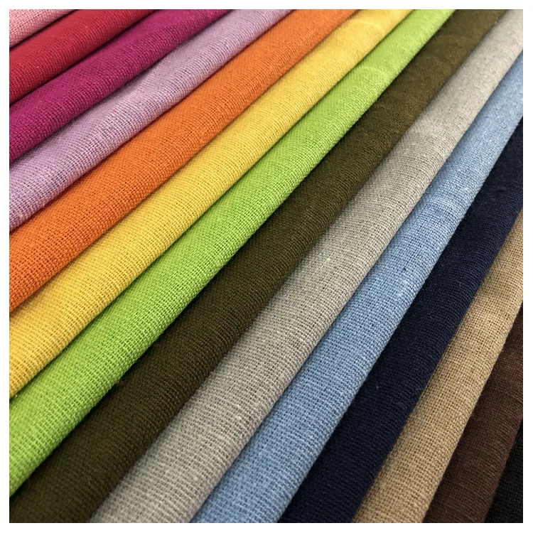 50x150cm Solid Color Linen Cotton Fabric For Needle Embroidery Patchwork Sewing Home Textiles Clothes Fabrc