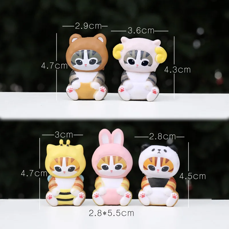 

Mofusand Action Figure Set Animal Headwear Doll Cute Pvc Model Desktop Decoration Refrigerator Magnet Birthday Gift