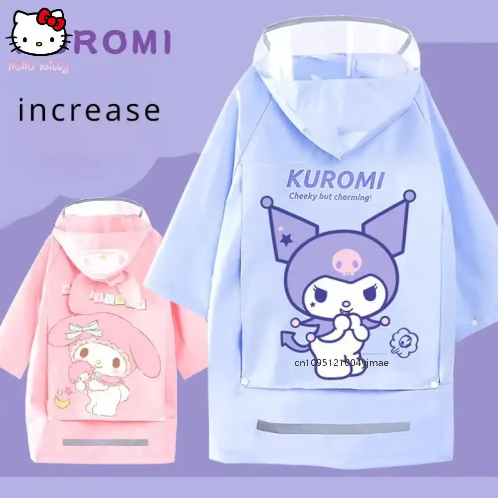 

Детский плащ Sanrio с героями мультфильмов, студенческое пончо, уличный водонепроницаемый Kuromi My Melody Hello Kitty, милый аниме, периферийный подарок, Kawaii