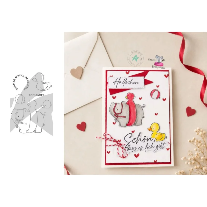 Neues Produkt Vorverkauf Box Eltern-Kind Stanzformen und Stempel DIY Scrapbook Album Dekoration Geprägtes Papierkarten-Set