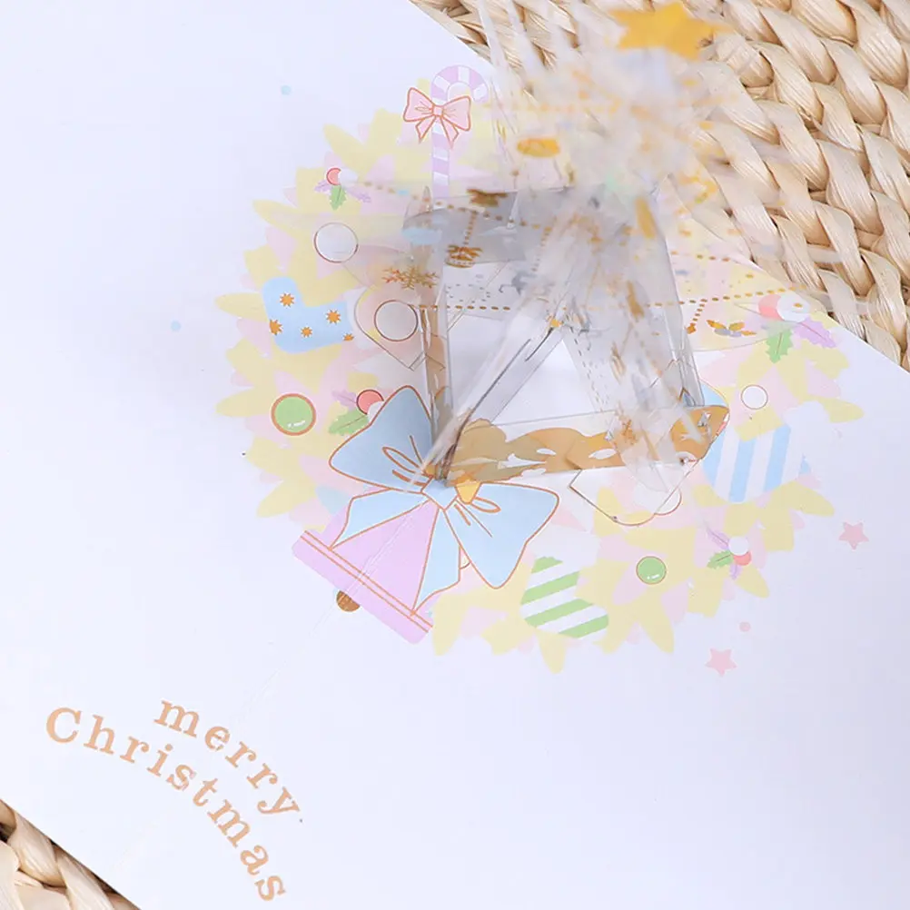 

Christmas Tree Card 3D Popup Crystal Pattern Holiday Greeting Card Xmas Party Decoration Gift Xmas Gift Christmas Party Decor