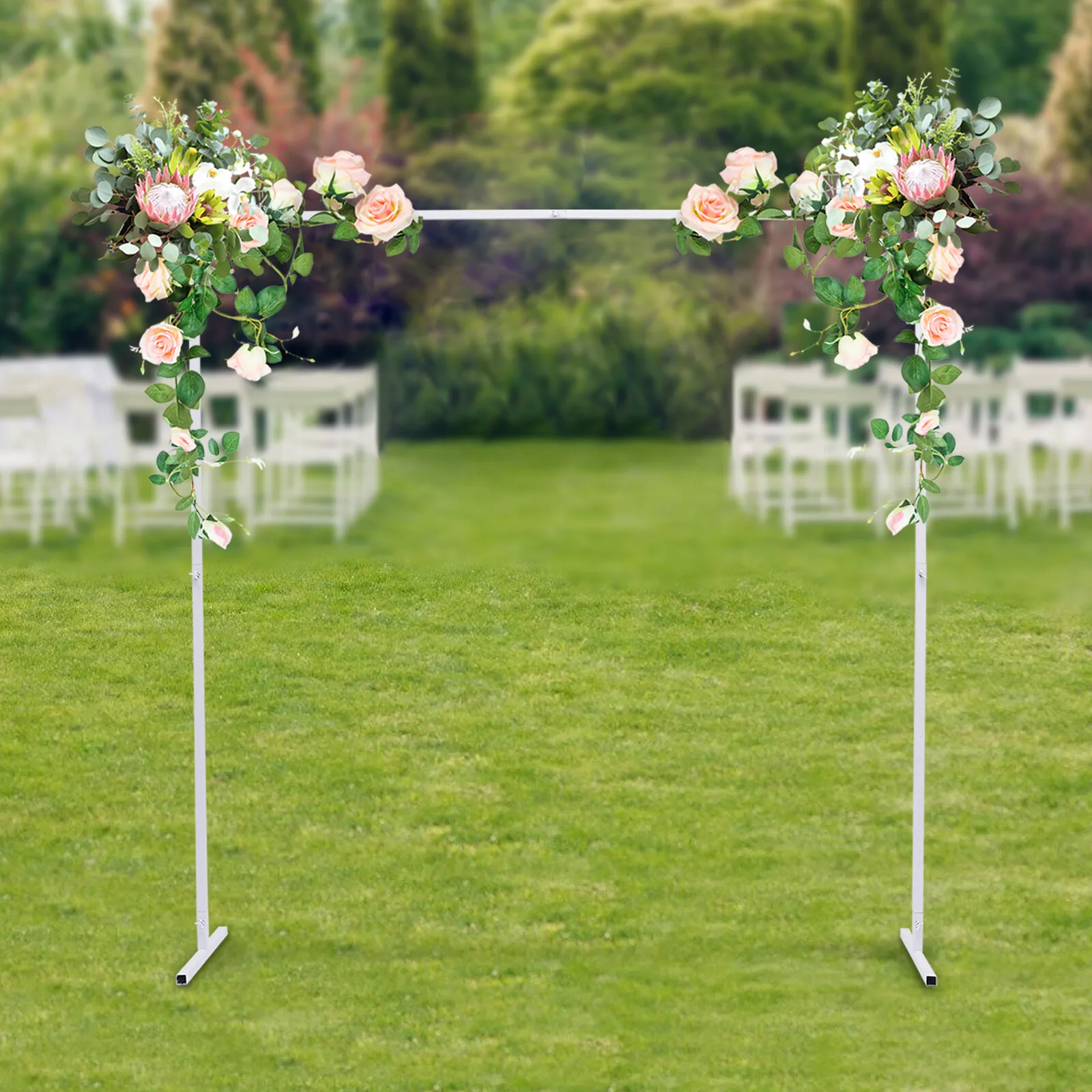 

Iron Wedding Arch White Square Arch Rack Metal Flower Frame Stand For Birthday Party Backdrop Weddings Anniversaries
