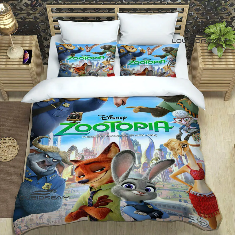 Cartoon Zootopia printed Bedding Sets exquisite bed supplies set duvet cover bed comforter set bedding luxury birthday gift