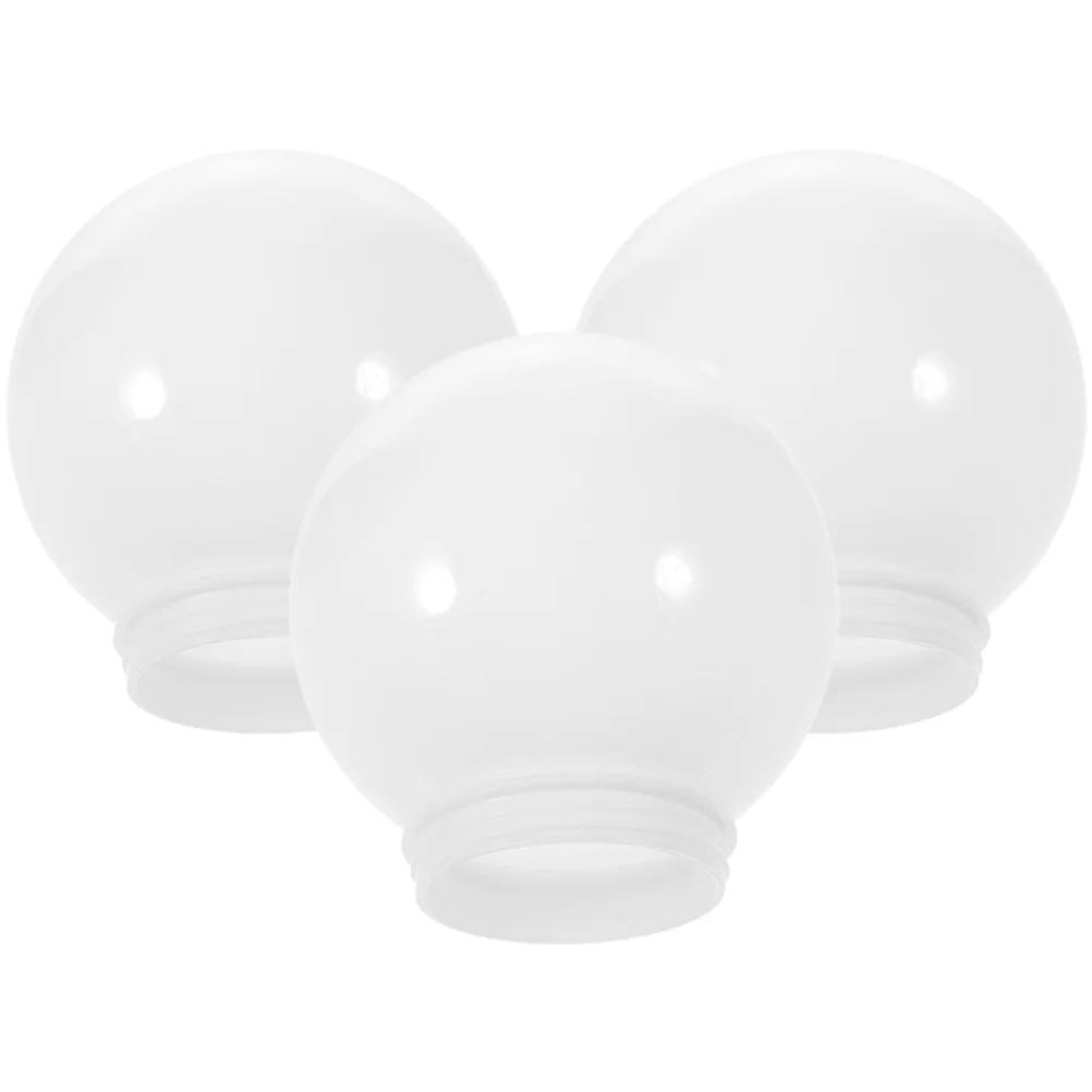 

3pcs Acrylic Globe Lampshade Spherical Light Cover For Wall Lamp White Color Outdoor Garden Home Hotel Decor Durabl