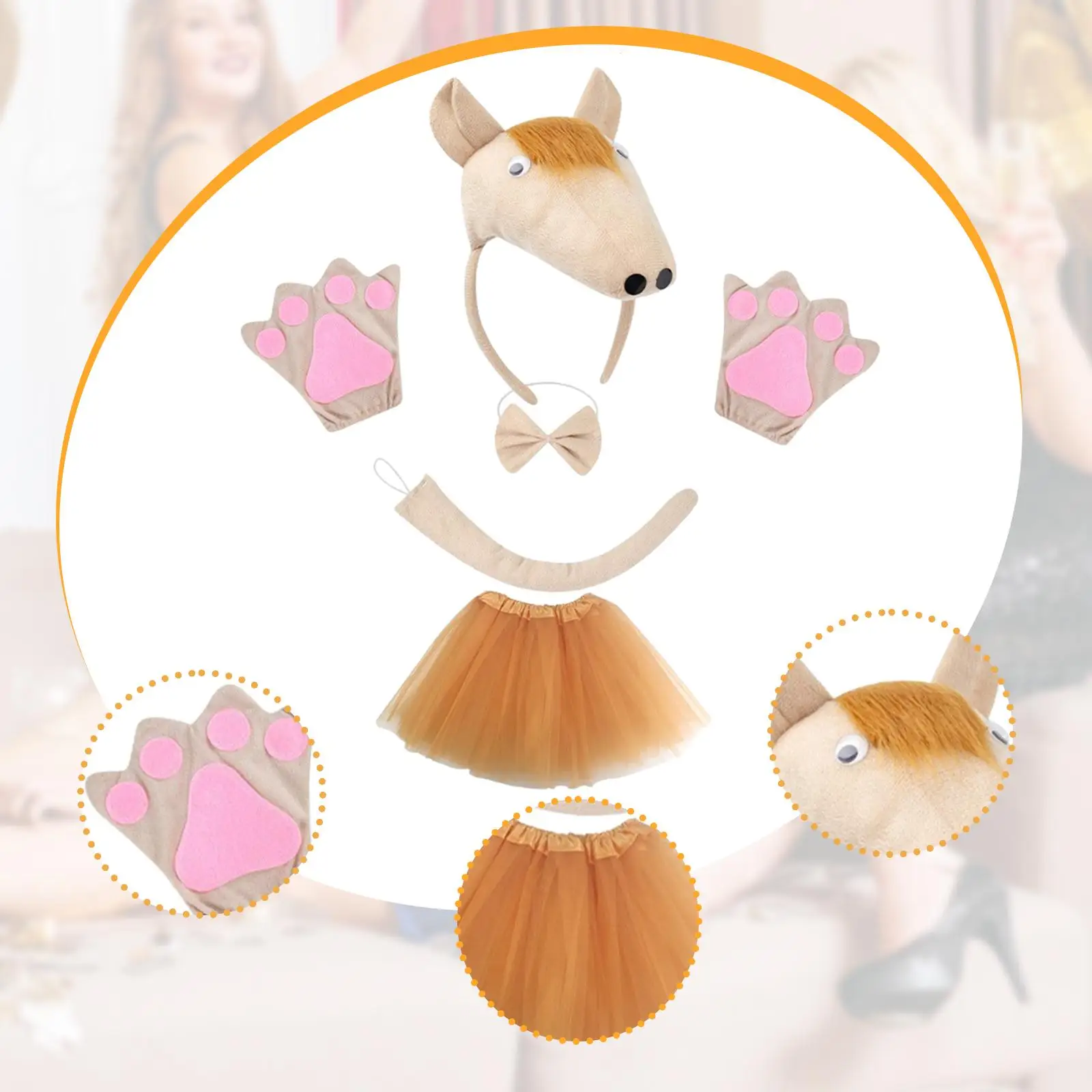 فستان أغطية الرأس للأطفال على شكل حصان للحفلات التنكرية العائلية