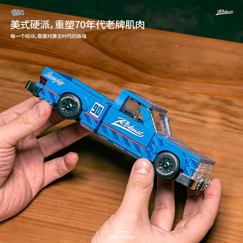 Techniced MOC Retro Pickup Truck Building Blocks Classic Speed Car Model Decorazione del desktop Puzzle in mattoni Giocattoli Regalo per il regalo del capretto