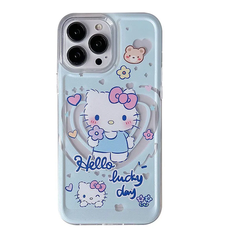 Sanrio Hello Kitty Kuromi เคสโทรศัพท์น่ารักใสน่ารักสำหรับ iPhone 14 15 PRO MAX 11 12 13เคสซิลิโคน TPU แบบนิ่ม