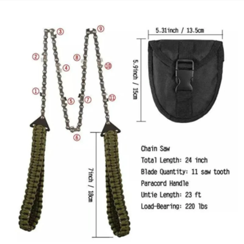 Manual Hand Braided Rope Chain Saw Portable Emergency Camp Survival Wire Cutter Portable Outdoor Camping Hiking Tools