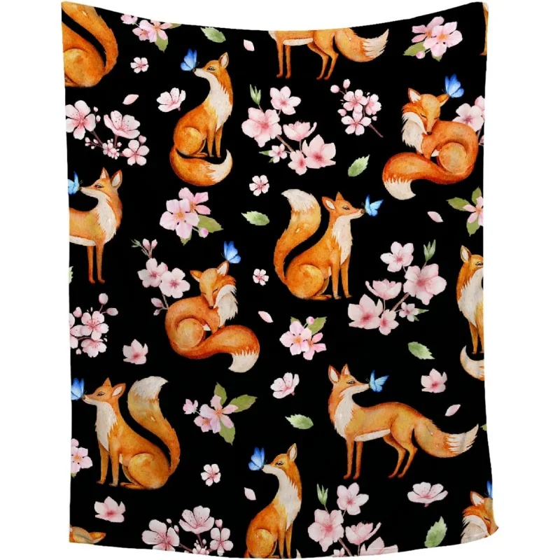 New Sakura Carpet Comfortable, Soft and Lightweight Flannel Throwing Fox Sakura Decoration Girl Gift 40x30