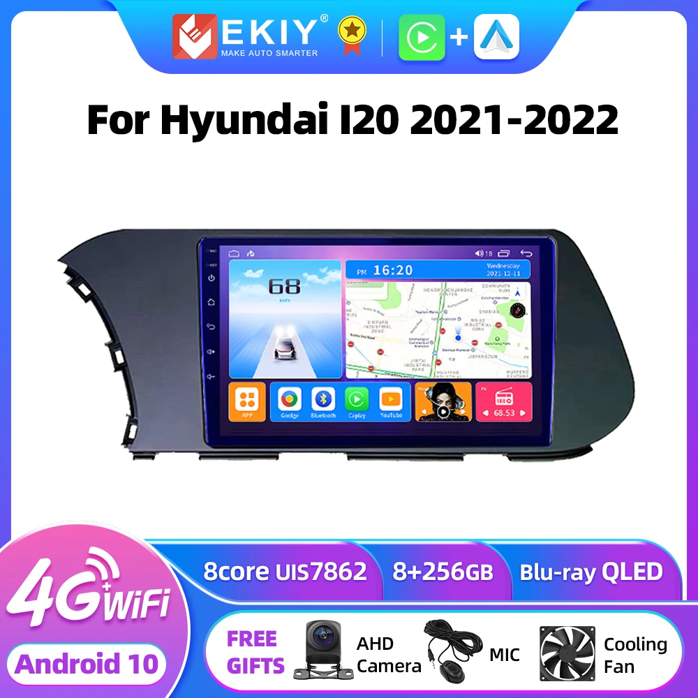 

EKIY T7 QLED Android 10.0 8+128 Radio For Hyundai I20 2021 - 2022 Car Multimedia Player 2din Carplay GPS Navi Tape Recorder DVD