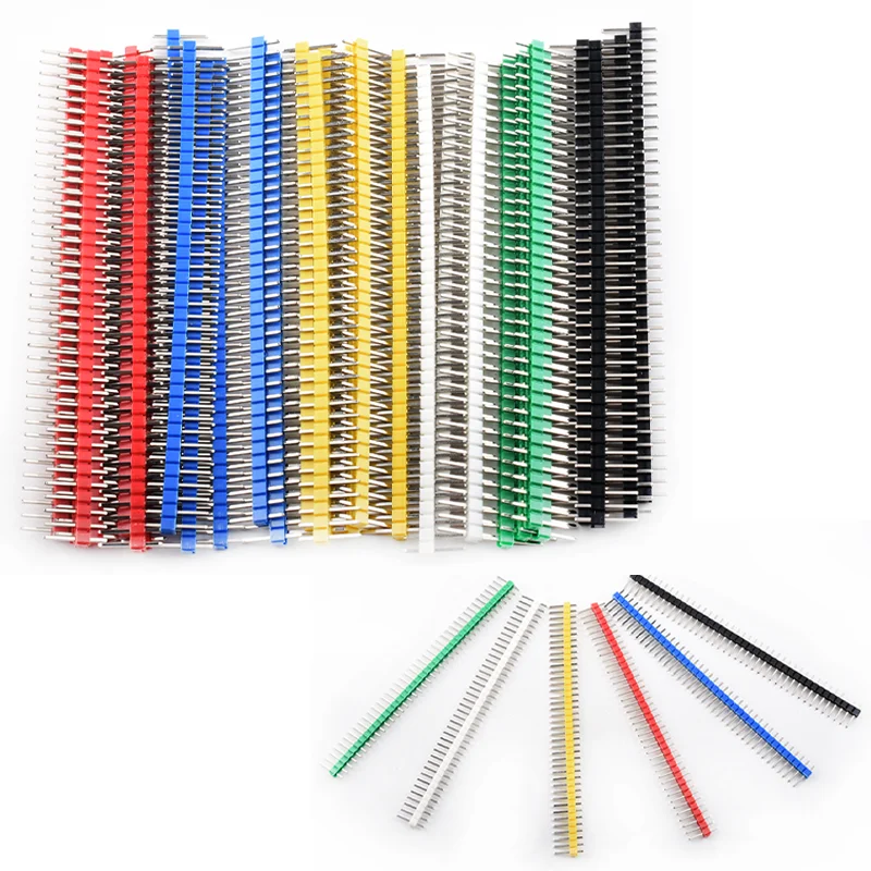10 Stück 40-polige 2,54-mm-Einreihige Steckleisten-Verbinder für Arduino DIY in Schwarz, Weiß, Rot, Blau, Grün, Gelb – Detail 4