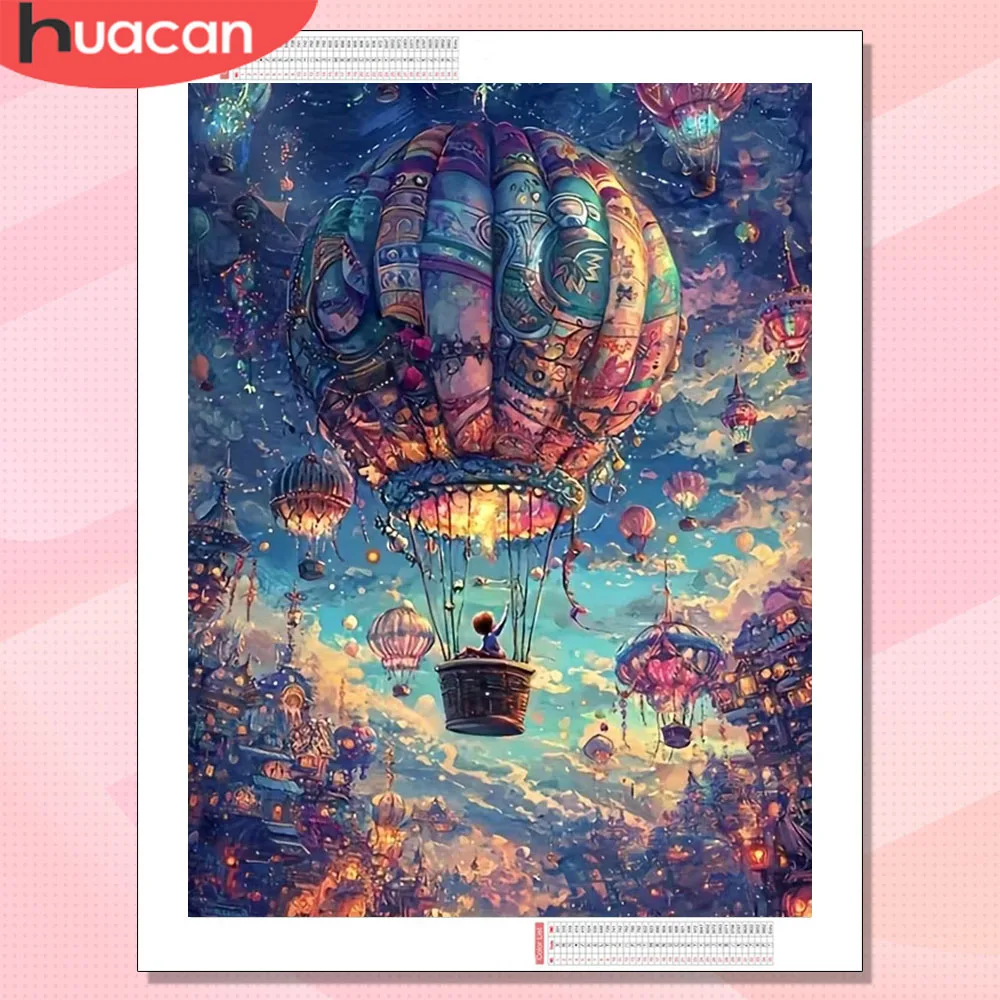 

HUACAN Diamond Painting Hot Air Balloon Landscape Mosaic 5D Diy Diamond Art Full Drill Handmade Rhinestones Picture