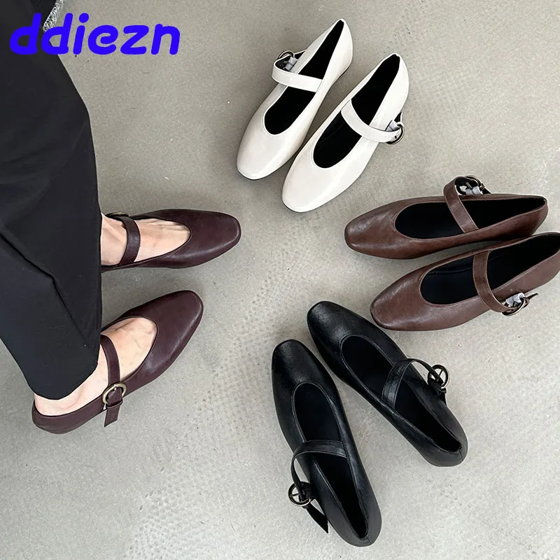 

Туфли женские с металлической пряжкой, мягкая повседневная обувь на плоской подошве, Туфли Мэри Джейн, Лолита