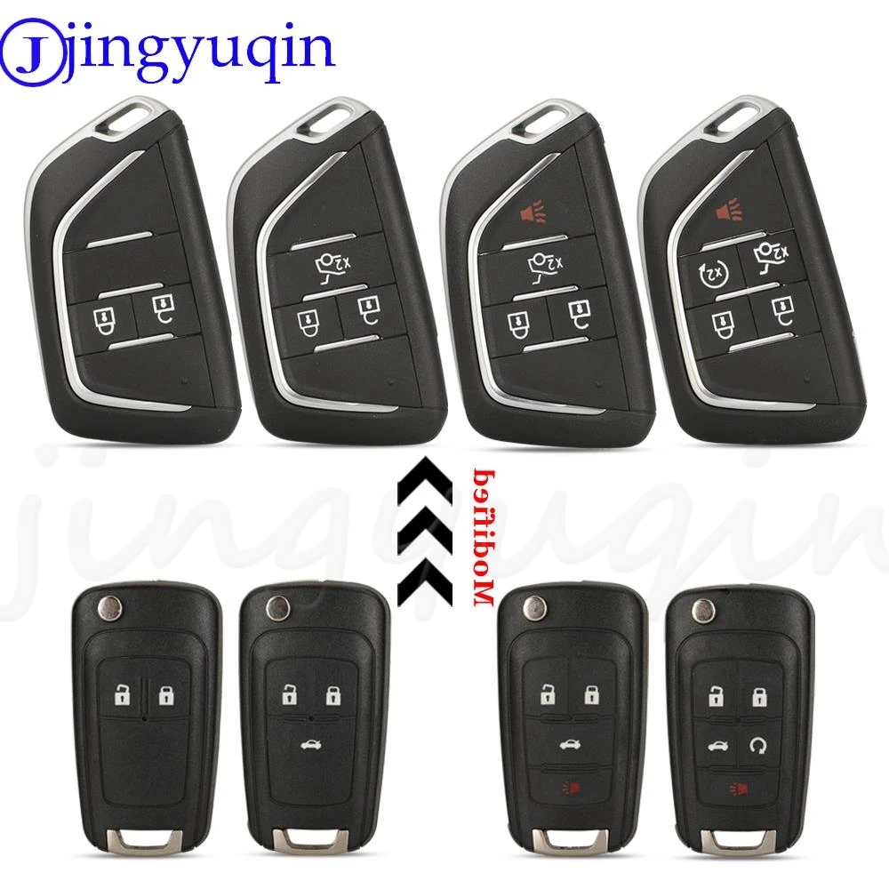 

jingyuqin Modified Remote Key Shell Case For Chevrolet Cruze Epica Camaro Impala Malibu Opel Astra Insignia Vauxhall Buick