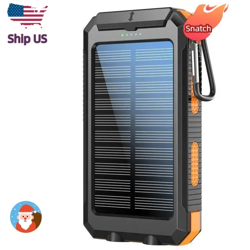 

Портативный солнечный аккумулятор 10000 мАч - Быстрая зарядка, водонепроницаемый, идеально подходит для кемпинга и походов