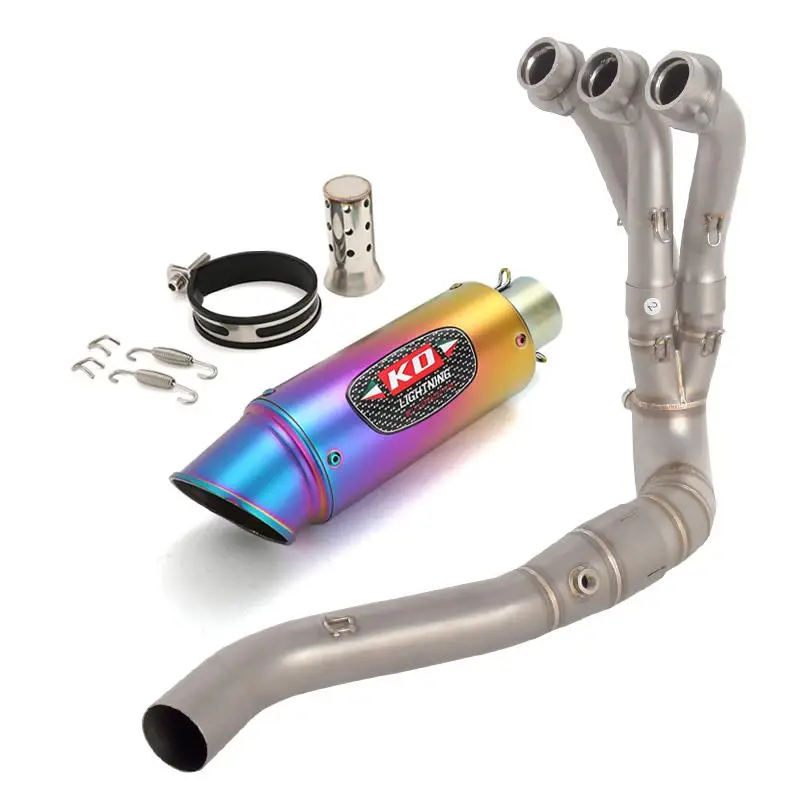 لياماها MT09 FZ09 الراسم 9 9GT XSR 900 2024-2025 دراجة نارية العادم رأس ربط الأنابيب الملونة الذيل الخمار 51 مللي متر مع DB القاتل