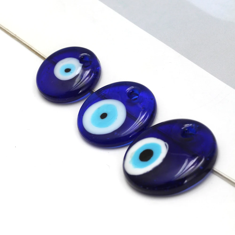 EVIL EYE Glass Blue Turkish Evil Eye Pendant 3cm 4cm Round Necklace Pendent for Jewelry Making pendentif homme תכשיטים colgante