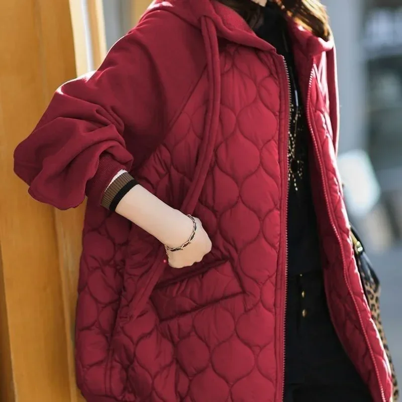 Hoodie Coats for Women Loose Casual Cold Hot Elegant Fashion 2024 Parkas Woman Great Korean Style Clothing Luxury Padded Jackets