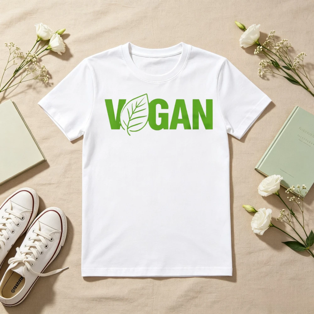 Vegan Veganism Graphic Printed T-Shirt Casual Fashion Loose Man Women Tshirt Short Sleeve O-neck Soft Y2k Harajuku Clothing