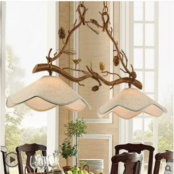 American restaurant chandelier living room retro simple creative Nordic bird pastoral bar dining room