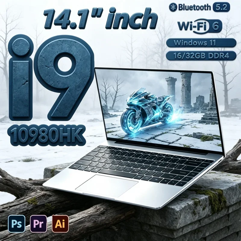 Intel Core I9 10980HK Portable Laptop 14.1" 32GB RAM 2TB SSD Gaming PC Office Study Computer PC Windows 11 1920x1080 HD
