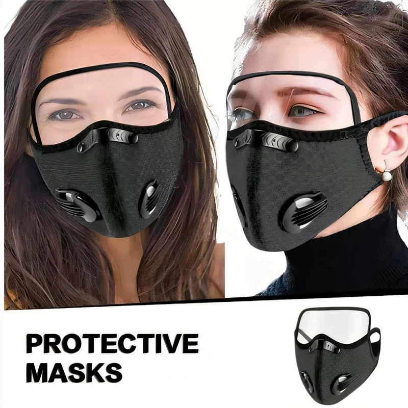 

Маска для лица велосипедная многоразовая с фильтром и активированным углем