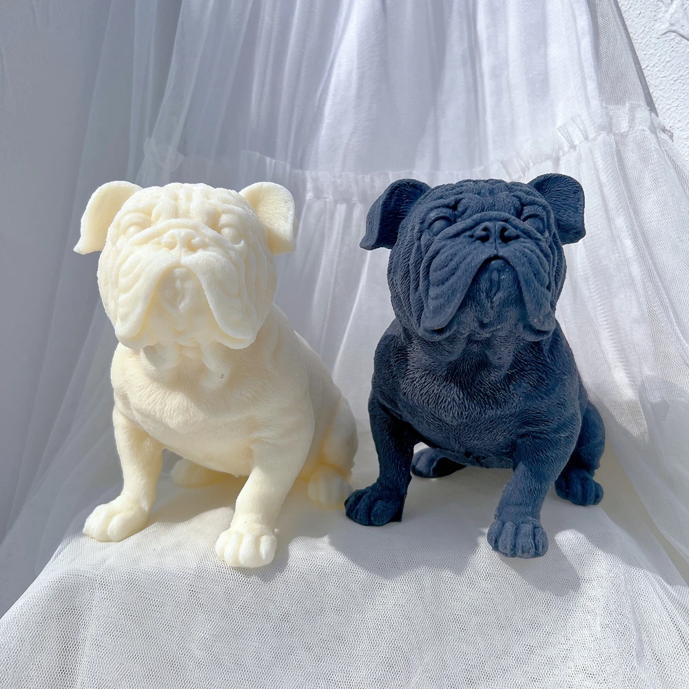 

Bulldog Dog Puppy Candle Mold Animal Puppies Soy Wax Silicone Mould Dog Lover Home Decor