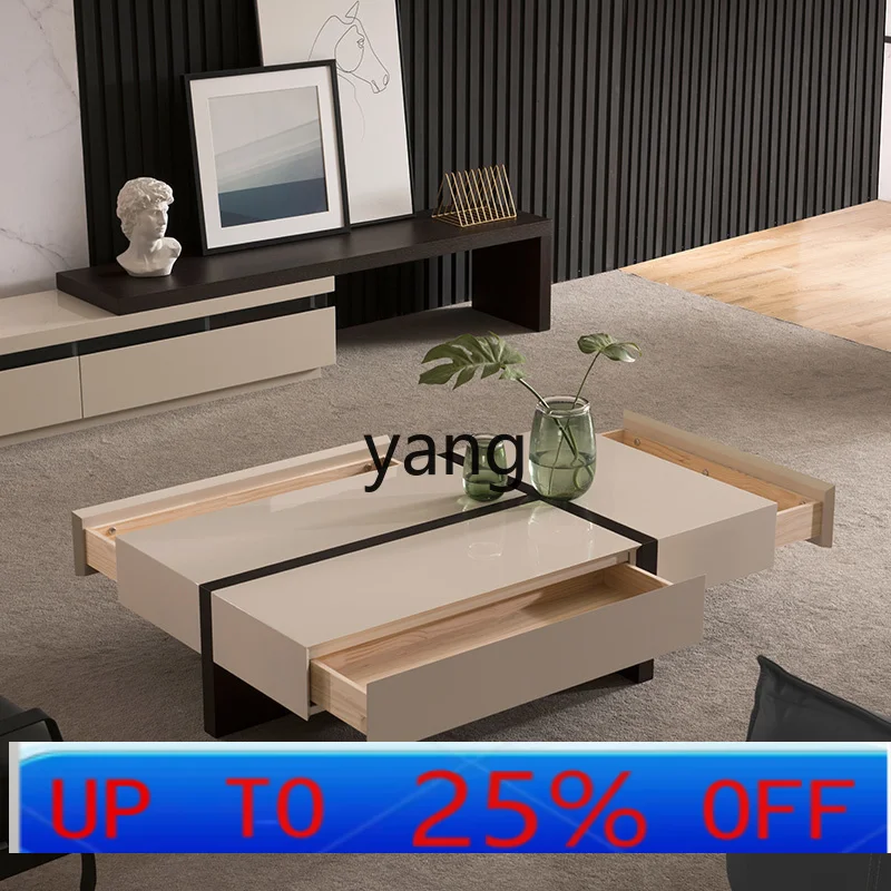 lmm minimalist coffee table TV cabinet combination set Nordic living room complete set of furniture Light luxury tea table